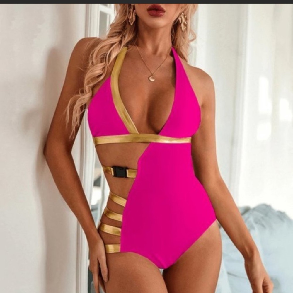 Pink/Gold Bathing Suit